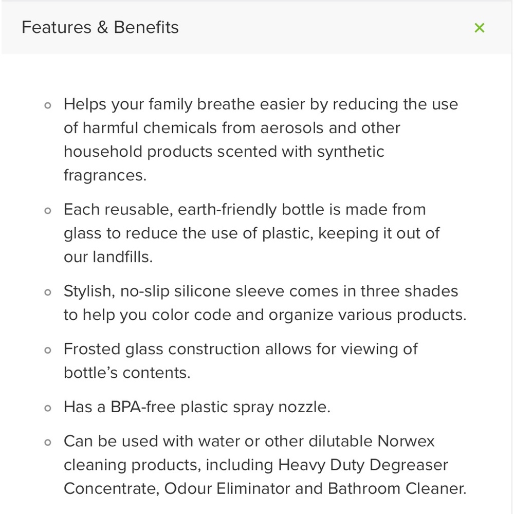 Norwex Forever Glass Bottle with Sprayer - Grey Sleeve - Picture 5 of 5